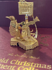 Danbury Mint 23K Gold Plated Christmas Ornament  - 2000 Penguins at North Pole picture