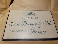 Louis BERNIER CHARDONNAY VIN DE FRANCE Vintage 1906 Stone Plaque Sign 6x9in picture