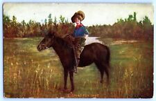 Undivided Back Antique Postcard~ Female Huntress On Horseback~ Looking For Game picture