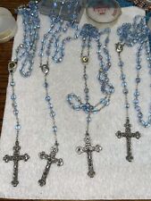 baby blue swarovski crystal rosary necklace picture