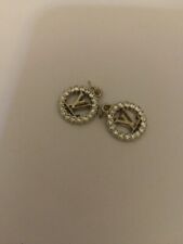Lot of 2   LOUIS VUITTON LV ZIPPER PULL CHARM Silver tone metal ,  crystal 17mm  picture