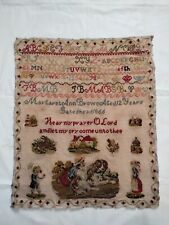 antique fabulous embroidery sampler needlework needlepoint embroided itm1011 picture