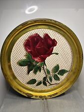 Vintage 60s Swallows Red Rose EMPTY Collectable Tin Can picture