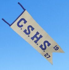 Vintage 1927 Colorado Springs High School Flag Wool Felt Pennant C.S.H.S. 25