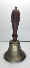Vintage Teacher's Wood and Metal Teacher's Style School Bell 7'' picture