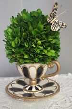 ♡Mackenzie Childs Topiary Demitasse Teacup With Courtly Check Butterfly  picture