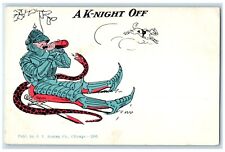 c1905 A K-Night Off Man Drinking Snake Scene Posted Antique Postcard picture