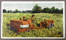 1938 ALLIS CHALMERS ALL-CROP HARVESTER factory advertising postcard FARMING picture
