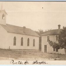 c1910s Bridgewater, IA RPPC Christian Church Rev. WH Keyser Adair Co RARE A106 picture