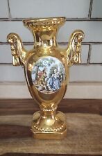 Vintage French Empire Style Porcelain Vase 20th Century 22k Gold 8.75