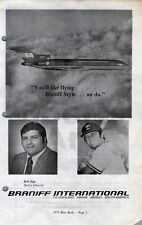 1975 Jeff Burroughs Braves Braniff Airlines Baseball Sports Print Ad Page picture