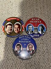 Lot of 3 Vintage Presidential Election Pins 1985-1988  picture