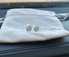 David Yurman Sterling Silver infinity Crossover Stud and Diamonds Earrings picture