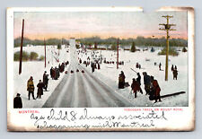 Toboggan Track on Mount Royal Sled Snow Montreal Quebec Canada Postcard picture