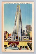 New York NY-New York, R.C.A. Building, Rockfeller Center, Vintage Postcard picture