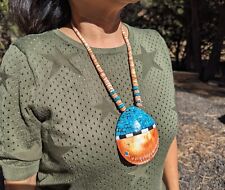 Native American Necklace Santo Domingo Kewa Natural Turquoise Heishi Jewelry picture
