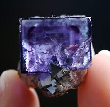 10.1g Natural Window Purple Fluorite & Arsenopyrite Mineral Specimen/Yaogangxian picture
