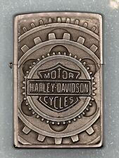 Vintage 1999 Harley Davidson Gears Emblem Chrome Zippo Lighter NEW picture
