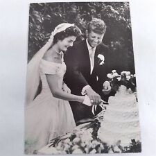 Newport Rhode Island -John F Kennedy & Jackie- Cutting Wedding Cake Postcard 4x6 picture