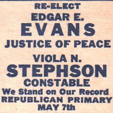 1940s Edgar E Evans Justice Of Peace Viola N Stephson Constable Richmond Indiana picture