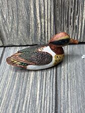Vintage Resin Duck Green Wing Teal Figure Ornament 3.75