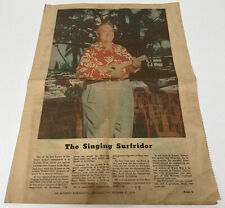 Singing Surfrider Kealoha Perry Hawaii Calls Star Bulletin TH December 1957 picture