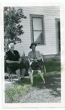 Vintage B/W Snapshot Photo - Man, Lady & Dog / MacINTOSH - LAMPORT Family  picture