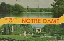 University Of Notre Dame Indiana Lady Of Fatima Shrine Vintage Chrome Post Card picture