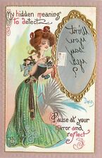 Embossed Postcard Artist Dwig Mirror Writing Series 30 Romance Won't You Say Yes picture