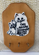 Vintage Cat Key Holder Hooks Wall Mount picture
