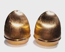 VTG Napier Salt Pepper Shakers Gold Tone Egg Shaped Dining MCM Easter  picture
