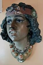 Antique 1800s Moorish Wall Mask Of Beautiful Woman picture