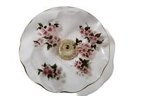 Vintage James Clarke & Sons Ltd Stoke-on-Trent England Painted Floral Glass Tray picture