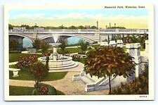 Postcard Memorial Park Waterloo Iowa Curt Teich picture