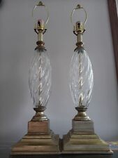 Pair Of Berman Crackle Glass Swirl Table Lamps. 29
