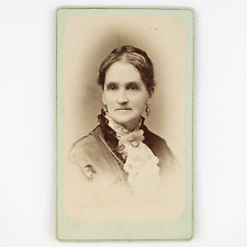 Leavenworth Kansas Old Woman CDV Photo c1875 Antique EE Henry Lady Card KS C1956 picture
