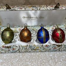 Vintage Germany  4 Oberfrankische Glas Glass Easter Egg Ornaments picture