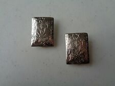 Very Pretty Silver Tone Vintage Clip Earrings Leaves Vines D8 picture