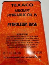 Texaco Aircraft Aviation Hydraulic Oil 15 Petroleum Gallon Advertising Can  picture