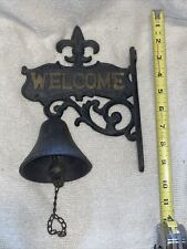 Vintage Cast Iron Welcome Dinner Bell with Wall Mount Farmhouse picture