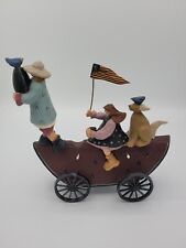 WilliRaye Studio Figurine Girls Dog On Watermelon Wagon Folk Americana Whimsical picture