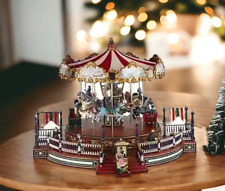 Vintage Mr Christmas ~ 1997  Village Square Musical Carousel ~Plays 30 Songs CIB picture