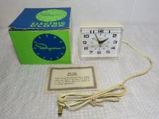Vintage 1970's  Ingraham Wards Electric Alarm Clock USA 45-9500 Original Box NOS picture
