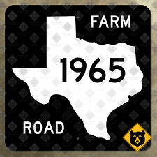 Texas farm to market route 1965 state highway marker road sign map 1965 12x12 picture