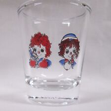 Raggedy Ann & Andy  Images on Clear Shot Glass picture