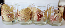 Set Of 4 Vintage Tastesetter Seashell  Low Ball/Juice 12oz Glasses Barware picture