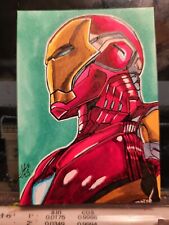 Iron-Man Marvel Comics 1/1 Hand Drawn & Signed PSC By Artist Todd Mulrooney picture