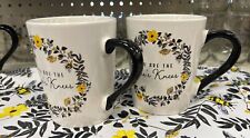 Royal Norfolk Spring Bee Ceramic Coffee Mugs Set Of 2 picture