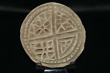 Genuine Ancient Medieval Circular Terracotta Tile Circa 14th - 15th Century AD picture
