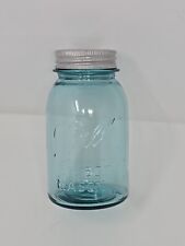 Rare BALL Perfect Mason Jar #2 BLUE 1910-1923 Glass Topper-Zinc Lid 7